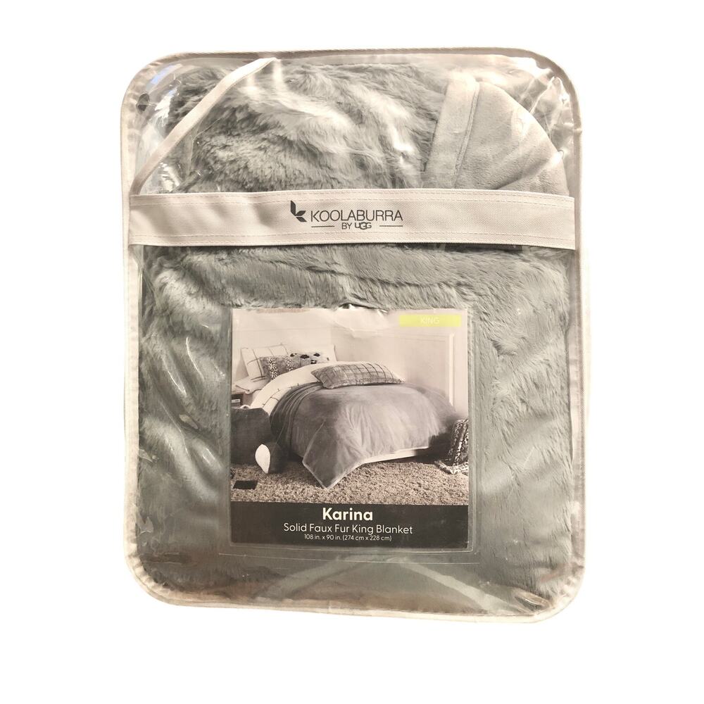 Koolaburra by UGG Karina Faux Fur GREY Blanket KING Size